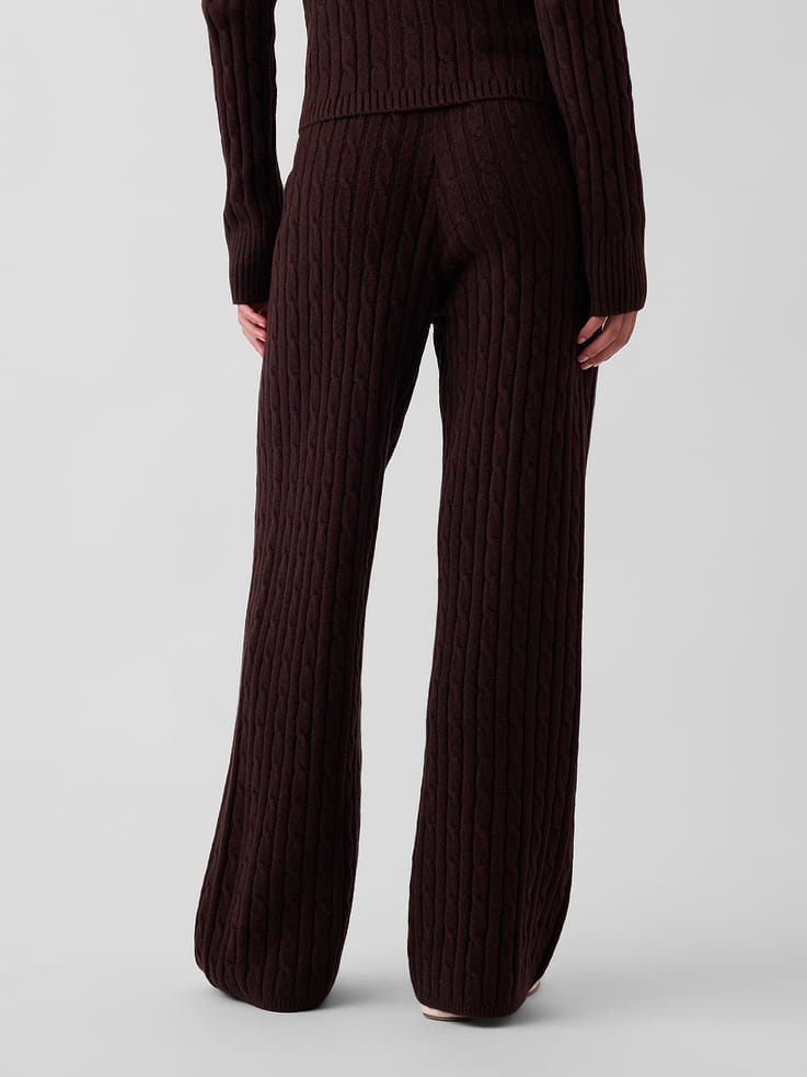 Image 4 of 6, CashSoft Cable-Knit Sweater Pants