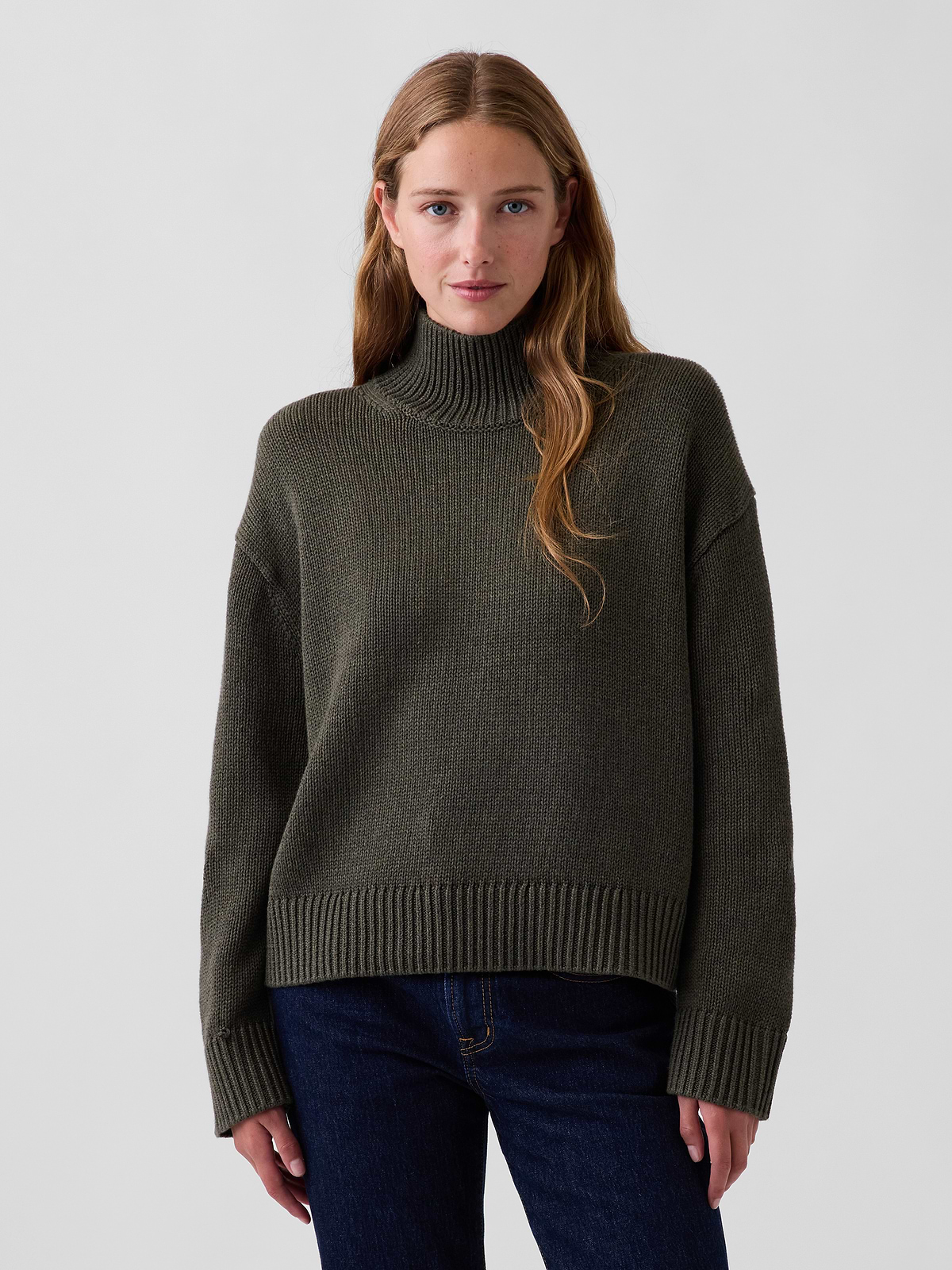 100% Cotton Oversized Mockneck Sweater