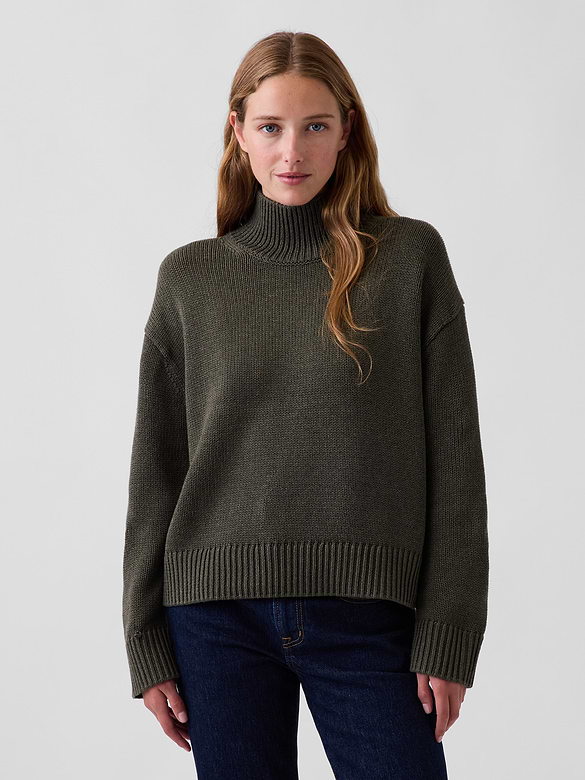 100% Cotton Oversized Mockneck Sweater