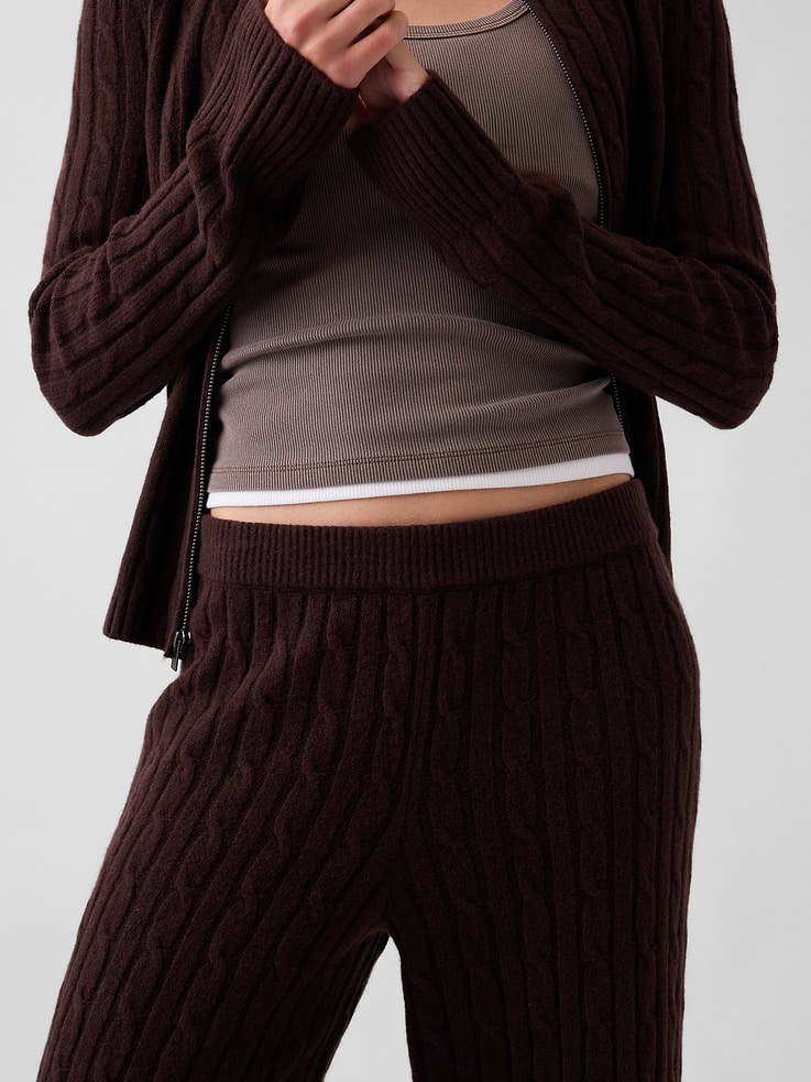 Image 5 of 6, CashSoft Cable-Knit Sweater Pants