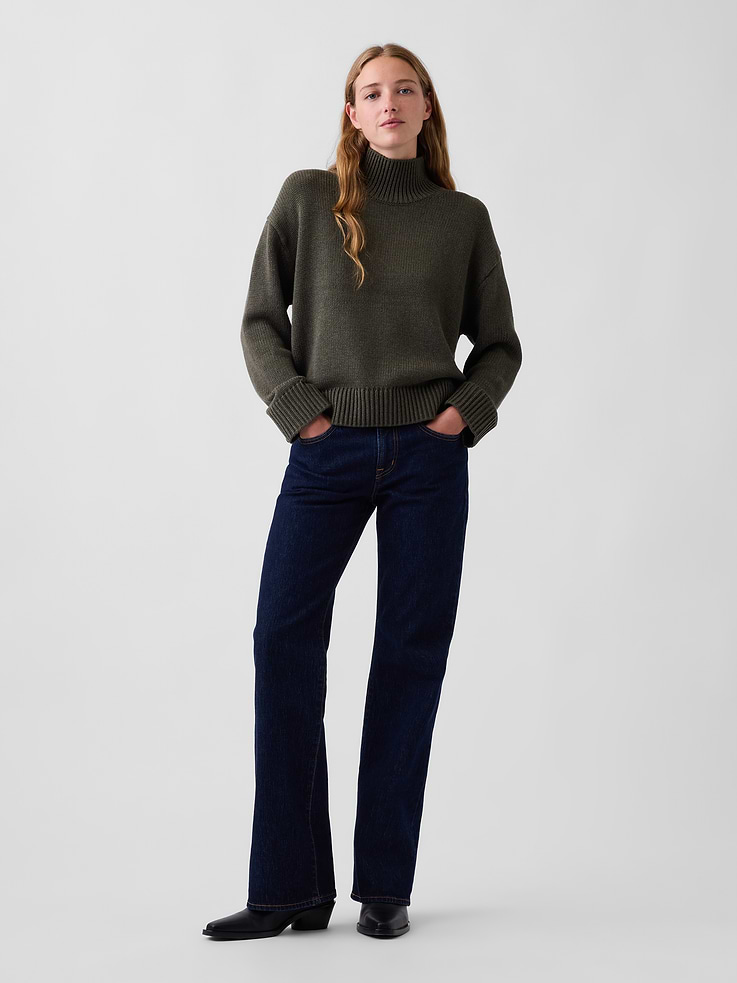 Image 2 of 5, 100% Cotton Oversized Mockneck Sweater