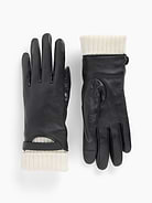 Image 1 de 2, Ces gants sont faits de cuir authentique., Fermeture à bouton-pression au poignet., Poignets en tricot côtelé., Ce produit a été fabriqué dans une usine qui investit dans l’égalité des genres et l’autonomisation des femmes grâce au programme Reimagining Industry to Support Equality (RISE). En savoir plus: Combler les lacunes en matière d’équité | Gap Inc. ., Produit #1186587
