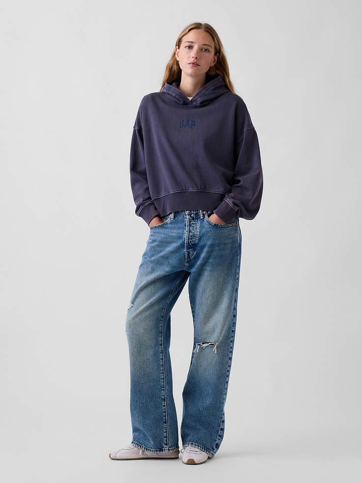Image 2 of 5, VintageSoft Terry Logo Hoodie
