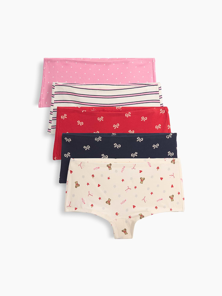 Image 1 of 1, Soft stretch cotton boy short underwear., Elasticized waist and leg openings., Allover print., Made with 95% organically grown cotton which is grown without the use of synthetic pesticides and fertilizers., This product was made in a factory that invests in gender equity and women’s empowerment through RISE. Learn more at gapinc.com/equity ., Product #915906
