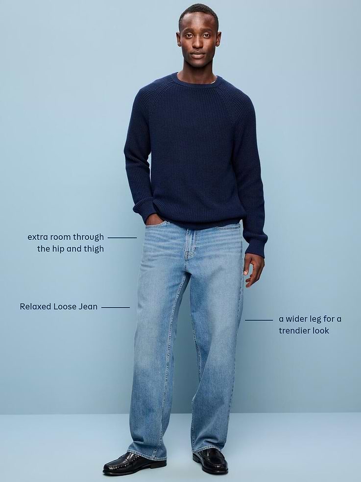 Image 5 of 6, Relaxed Loose Built-In Flex Jeans