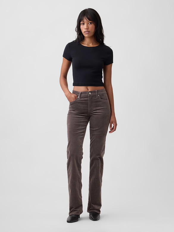Mid Rise Boot Corduroy Pants