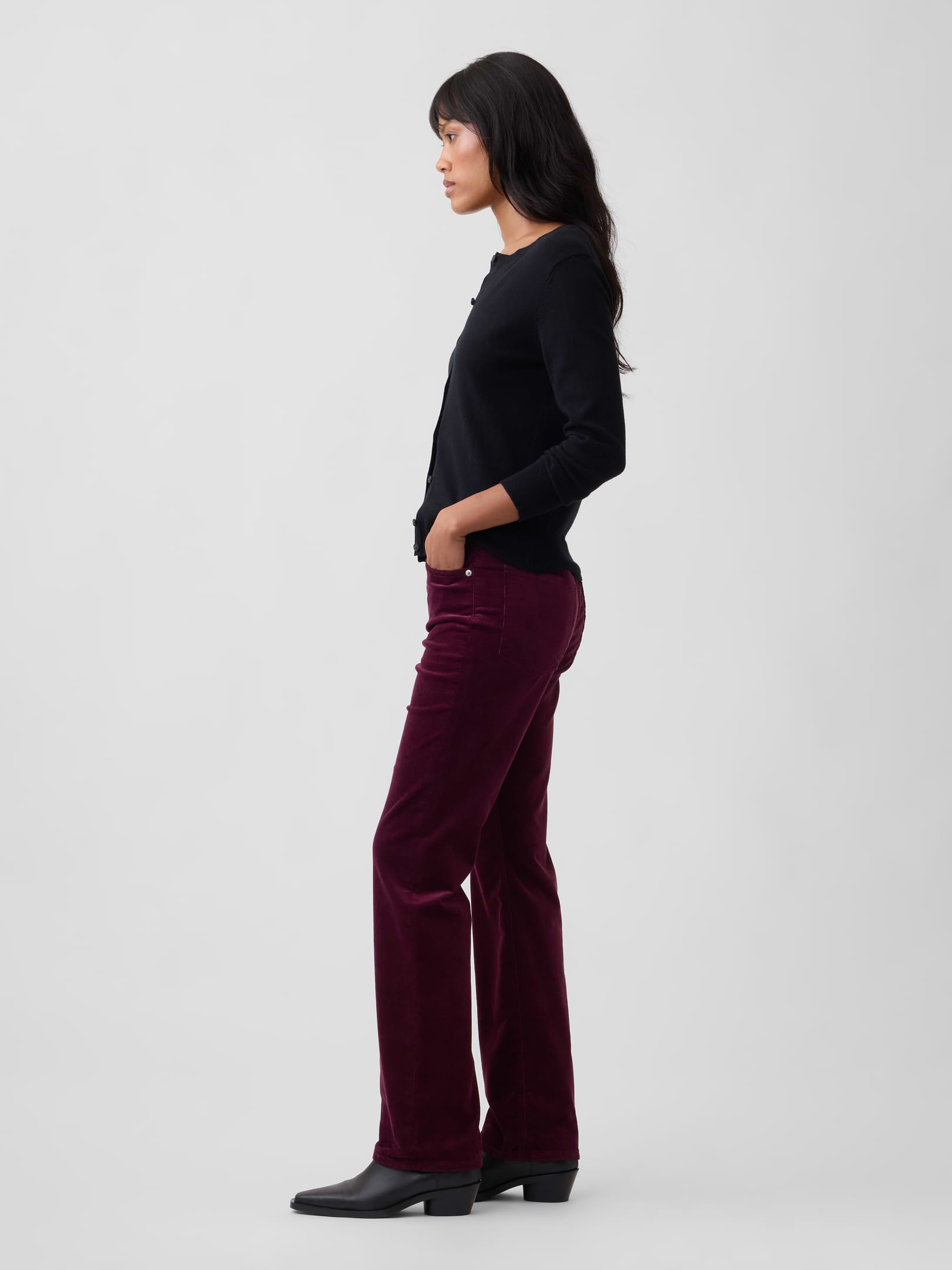 Image 3 of 5, High Rise '90s Slim Straight Corduroy Pants