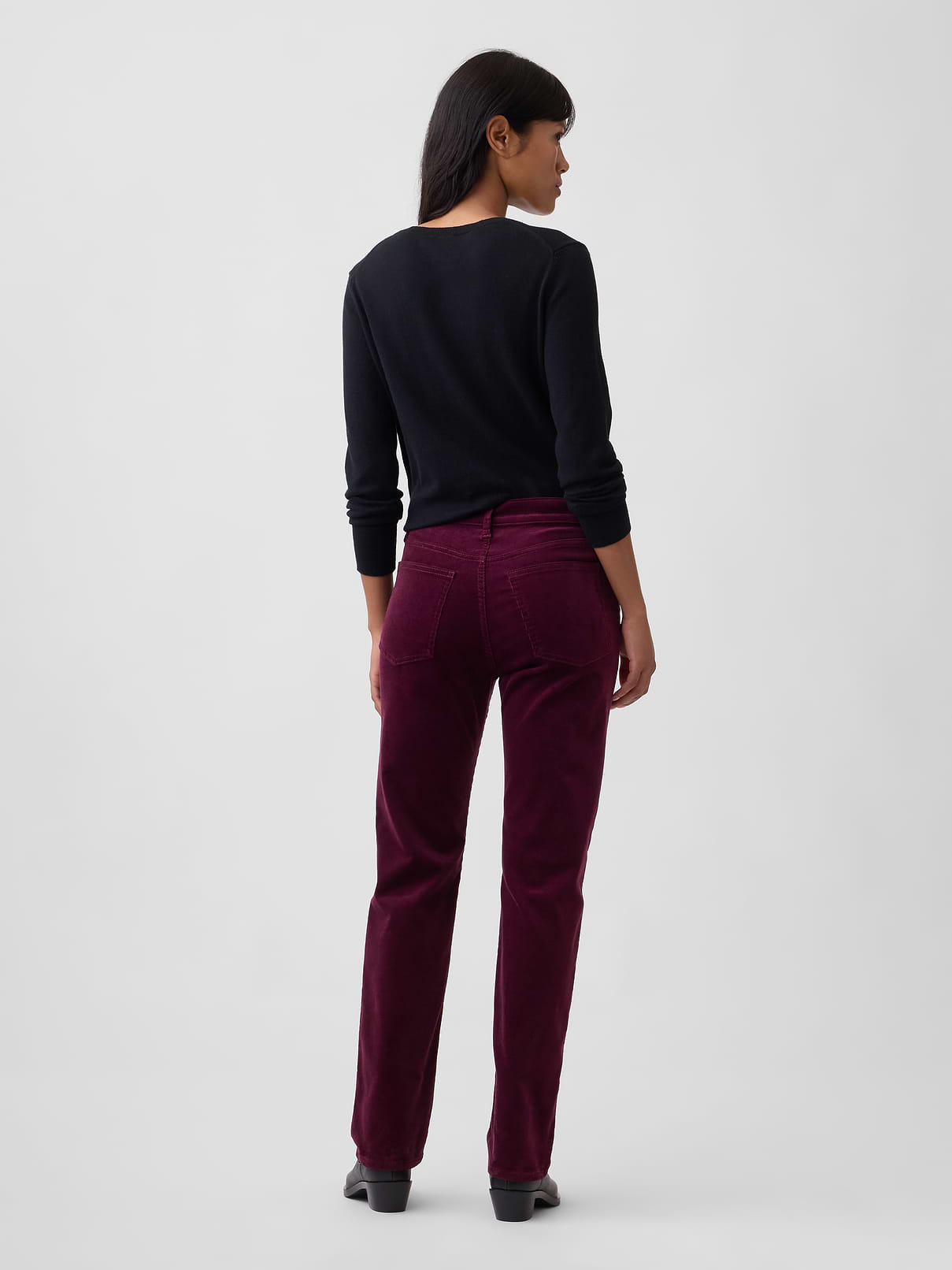 Image 4 of 5, High Rise '90s Slim Straight Corduroy Pants