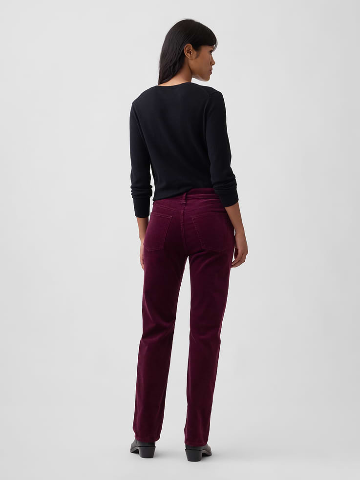 Image 4 of 5, High Rise '90s Slim Straight Corduroy Pants