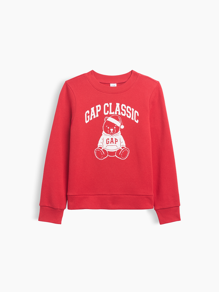 Image 1 of 3, This product is made with/contains 21% recycled polyester. Compared to virgin materials, using recycled materials helps reduce resource use and waste., Soft, comfy fleece., Long sleeves with banded cuffs., Crewneck., Graphic at front., Banded hem., Product #1178430