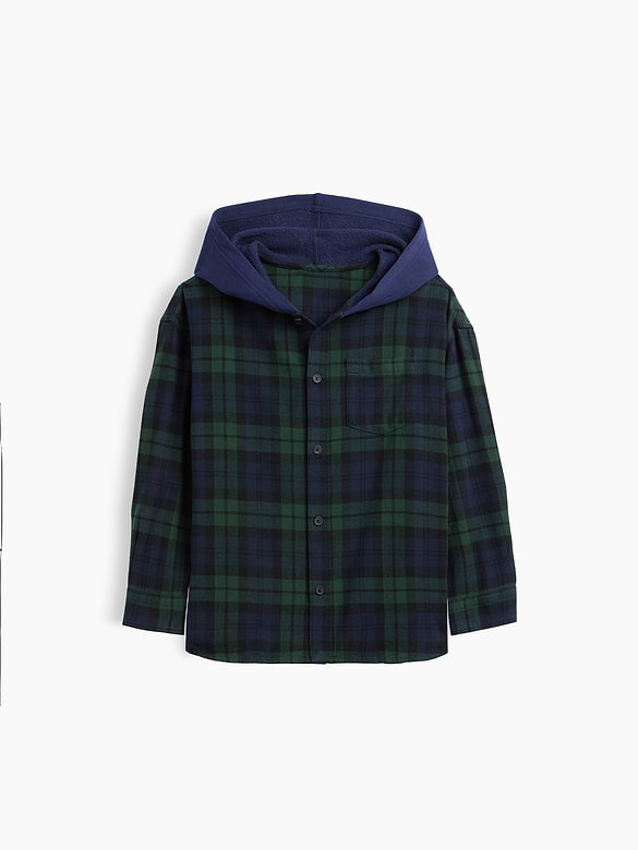 Kids Hooded Flannel Shirt
