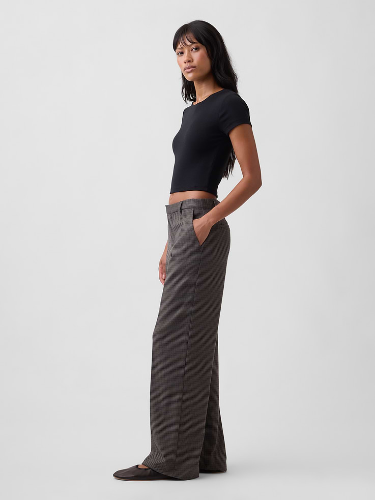 Image 3 of 7, Recycled Wide-Leg Trousers