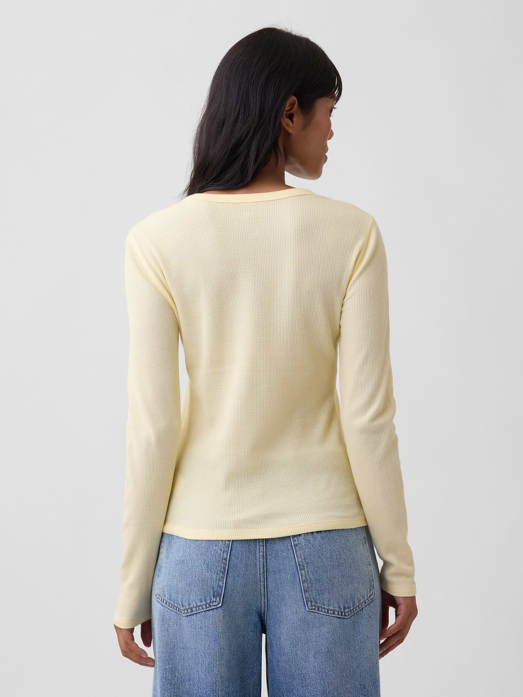 Image 2 of 5, Waffle-Knit Crewneck T-Shirt