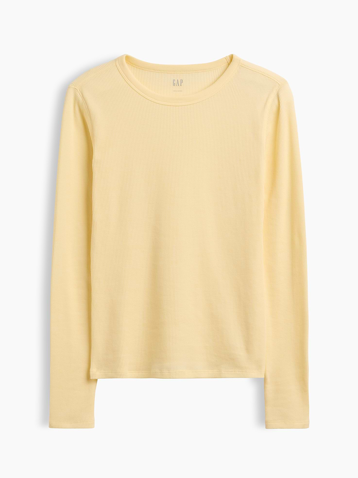 Image 5 of 5, Waffle-Knit Crewneck T-Shirt