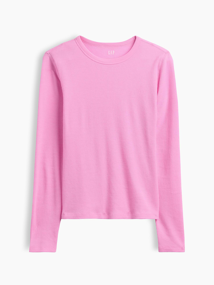 Image 5 of 5, Waffle-Knit Crewneck T-Shirt