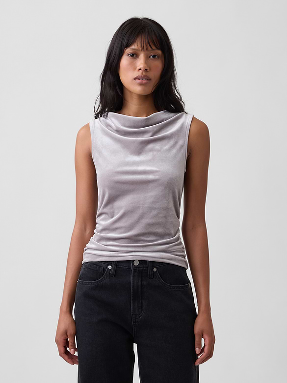 Sleeveless Cowl-Neck Top