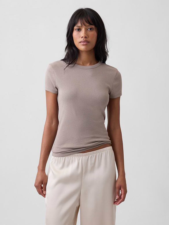 Modern Ribbed Crewneck T-Shirt