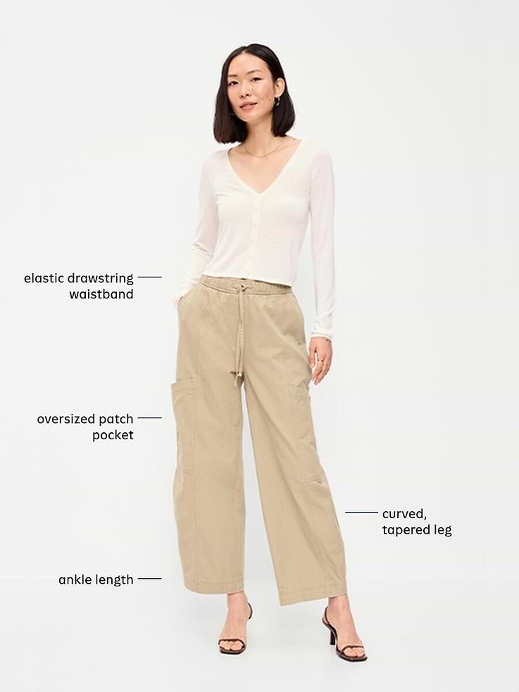 Image 5 of 9, Mid-Rise Barrel-Leg Utility Pants