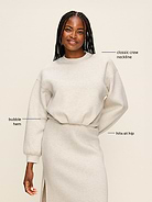 Image 3 of 3, Bounce Fleece Bubble-Hem Sweatshirt