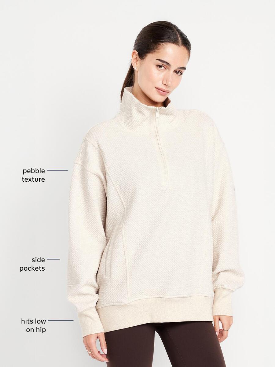 Image 5 of 9, Dynamic Fleece Half-Zip Tunic Sweatshirt