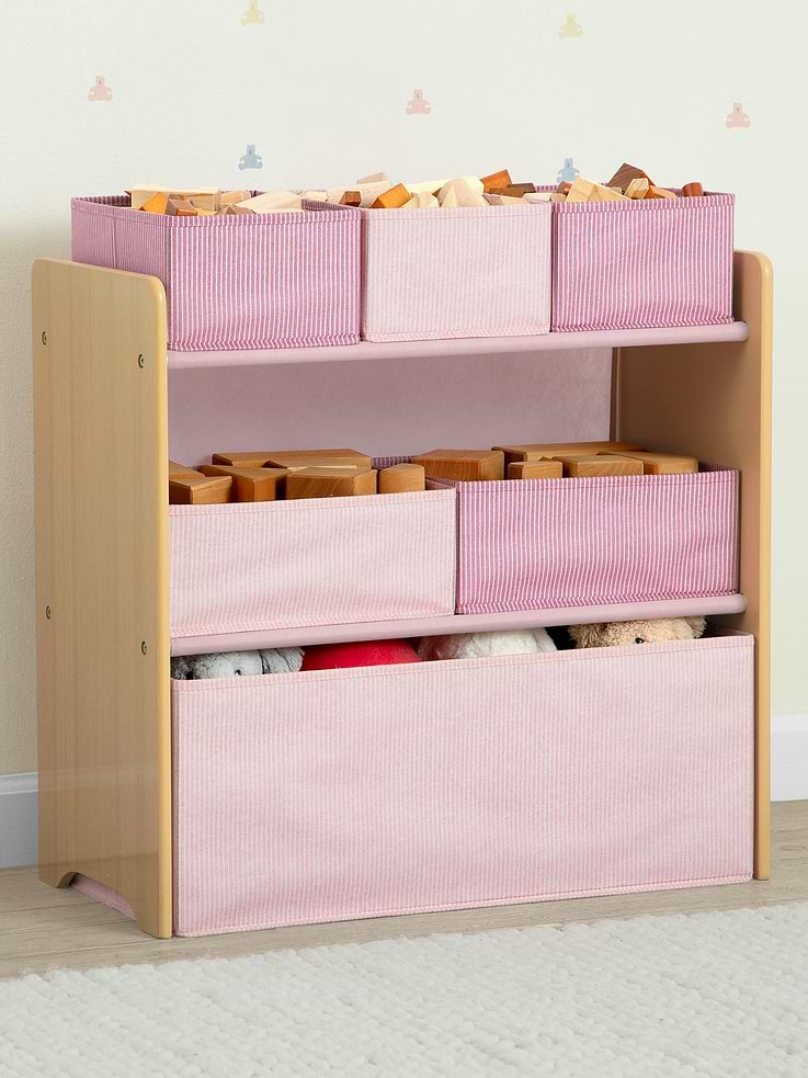 Image 1 of 6, The Toddler Toy Organizer is the perfect solution for keeping your child’s space neat and organized., This toy organizer features six fabric bins in varying sizes., It offers more storage than a traditional toy box., Playful colors will inspire your child to tidy up after playtime., The durable design ensures it stands up to everyday use., This toy bin also comes with reusable vinyl cling stickers that depict Gap’s Brannan Bear., Complete your child’s space by mixing, matching, and layering this toy organizer with other pieces from the GapKids by Delta Children Collection.