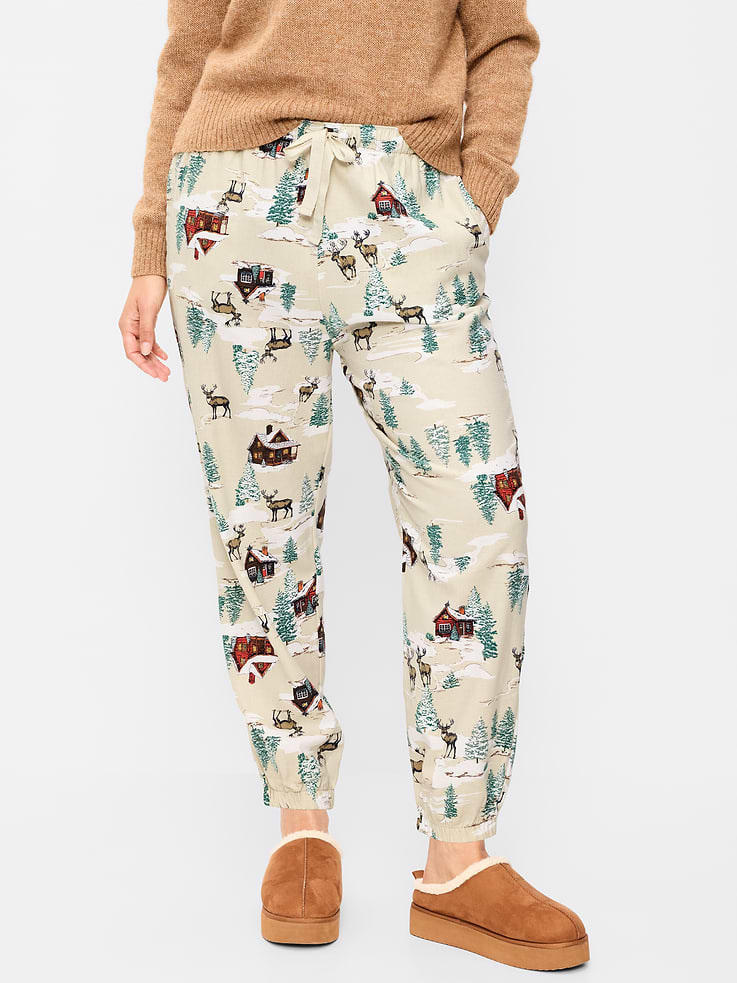 Image 4 of 7, Flannel Pajama Joggers