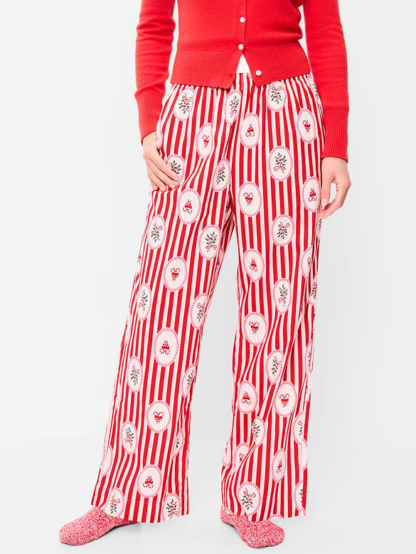 High-Waisted Poplin Pajama Pant