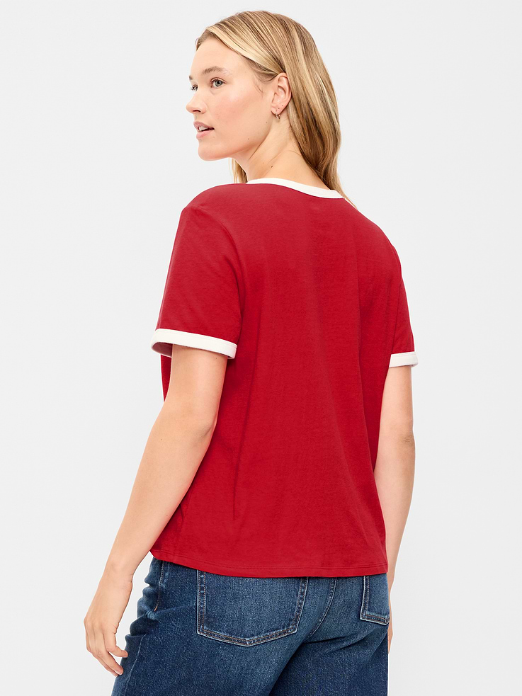 Image 6 of 8, EveryWear Crew-Neck Graphic Ringer T-Shirt