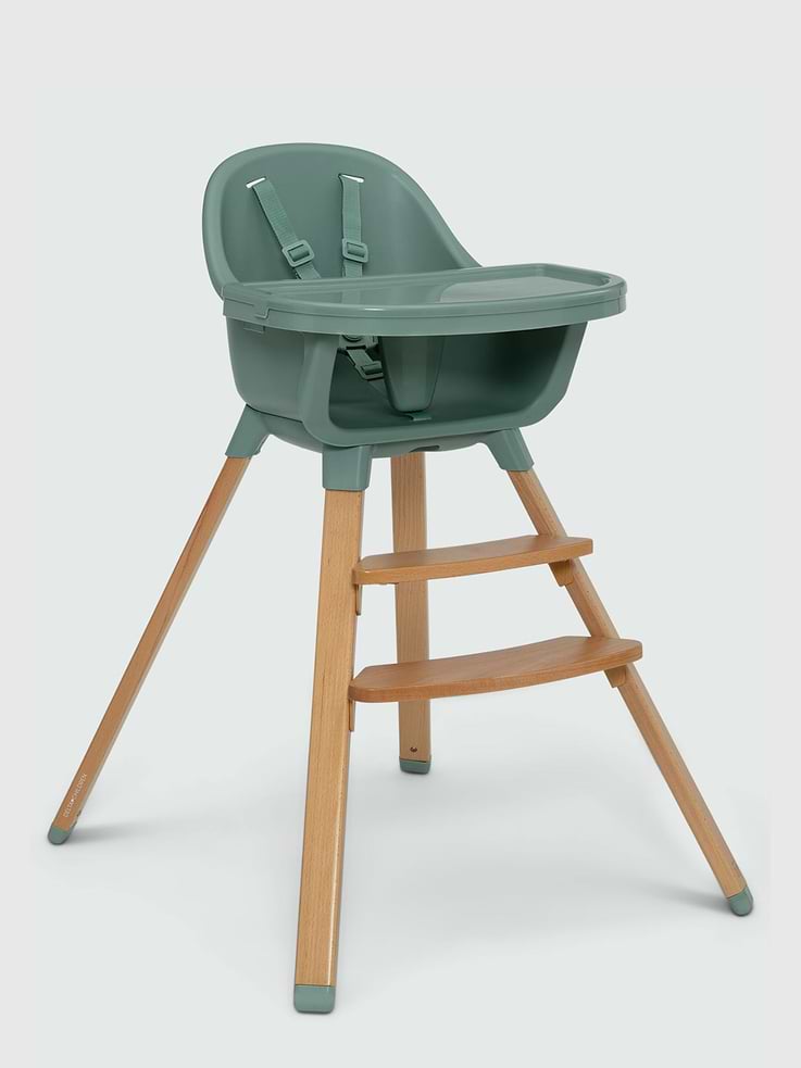 Image 1 of 8, From baby to big kid, the Otto 3-in-1 High Chair adapts to every age and stage., It can be used three ways: baby high chair, toddler dinning seat without a tray and finally a booster seat., Made from non-toxic materials and FSC-certified beechwood legs, it’s built for safe, stylish, and stress-free dining., Smooth wipe-clean surfaces, and a detachable, dishwasher-safe tray made of non-toxic and food-grade PP make this convertible high chair a mealtime must-have for years to come., Suggested for ages 6 months+ or when a child can sit up unaided; up to 50 lbs. or 35-inches tall., Two footrests adapt to your child’s height – proper footrest height helps improve posture, motor skills and promotes safe swallowing., For your child's safety an easy-to-clean 5-point safety harness creates a snug fit and anti-slip rubber feet prevent sliding.