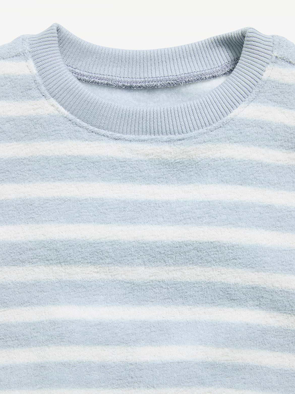 Chandail ras du cou en jersey bouclette douillet à rayures pour bébé
