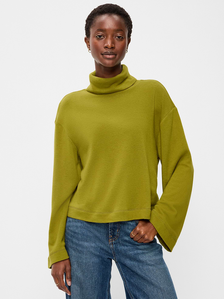Image 1 of 9, turtleneck, long wide sleeves, pullover style, Product #908485