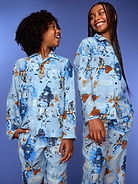 Image 1 of 2, notched collar, long sleeves, patch chest pocket, full button front, matching pajama pants, elasticized waistband, on-seam pockets, © & ™ Lucasfilm, Ltd, Product #906392