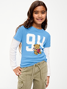 Image 1 of 3, crew neck, short sleeves, long sleeves attached, graphic at front, Product #906171
