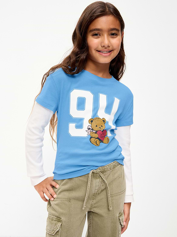 T-shirt ajusté 2-en-1 à imprimé pour fille