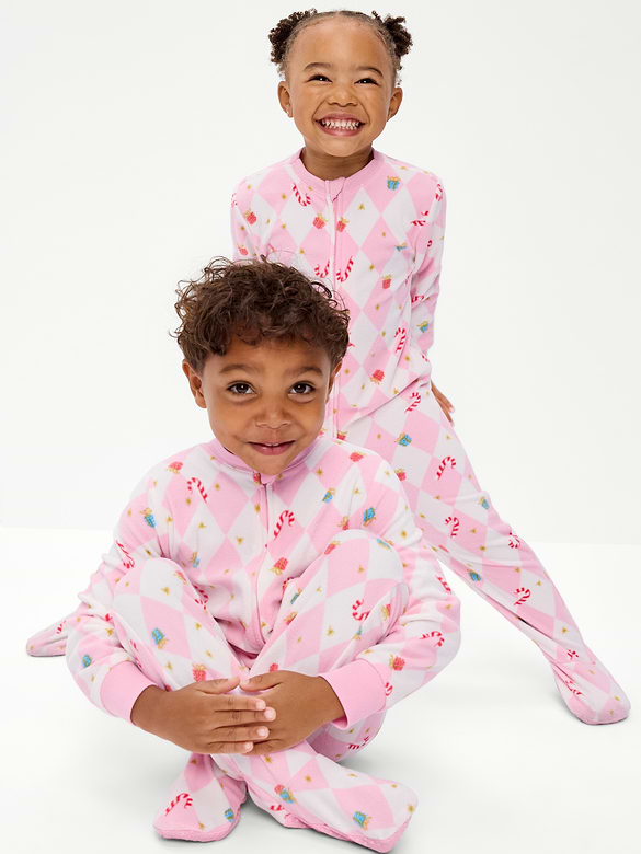 2-Way-Zip Microfleece Pajama One-Piece for Toddler & Baby