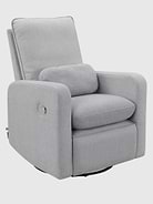 Image 1 of 7, The babyGap Cloud Recliner brings modern cozy comfort to your nursery!, Recline in comfort with an easy-to-reach pull tab that offers two positions (footrest up only and footrest up with back reclined)., Plus, it swivels and glides with a smooth motion, so you won't disrupt your little one's sleep while you get comfortable!, The perfect combination of performance and sustainability, the babyGap Cloud Recliner is upholstered in LiveSmart Evolve fabric that is durable, stain-resistant, and designed using fabric made from recycled plastic bottles., A lumbar pillow is included for additional support.