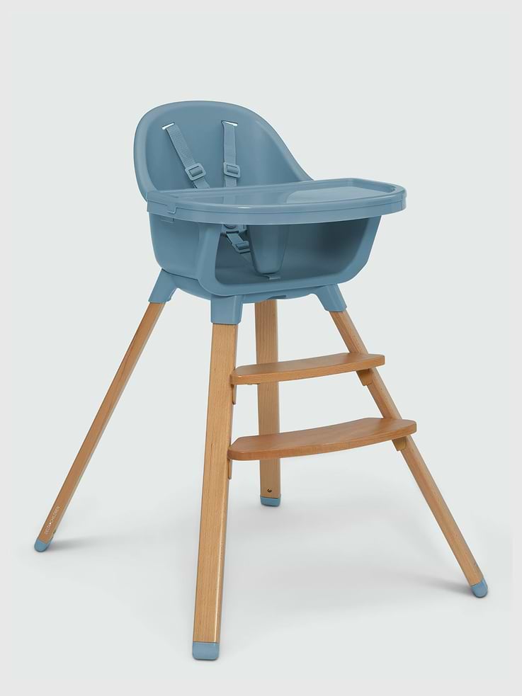 Image 1 of 7, From baby to big kid, the Otto 3-in-1 High Chair adapts to every age and stage., It can be used three ways: baby high chair, toddler dinning seat without a tray and finally a booster seat., Made from non-toxic materials and FSC-certified beechwood legs, it’s built for safe, stylish, and stress-free dining., Smooth wipe-clean surfaces, and a detachable, dishwasher-safe tray made of non-toxic and food-grade PP make this convertible high chair a mealtime must-have for years to come., Suggested for ages 6 months+ or when a child can sit up unaided; up to 50 lbs. or 35-inches tall., Two footrests adapt to your child’s height – proper footrest height helps improve posture, motor skills and promotes safe swallowing., For your child's safety an easy-to-clean 5-point safety harness creates a snug fit and anti-slip rubber feet prevent sliding.