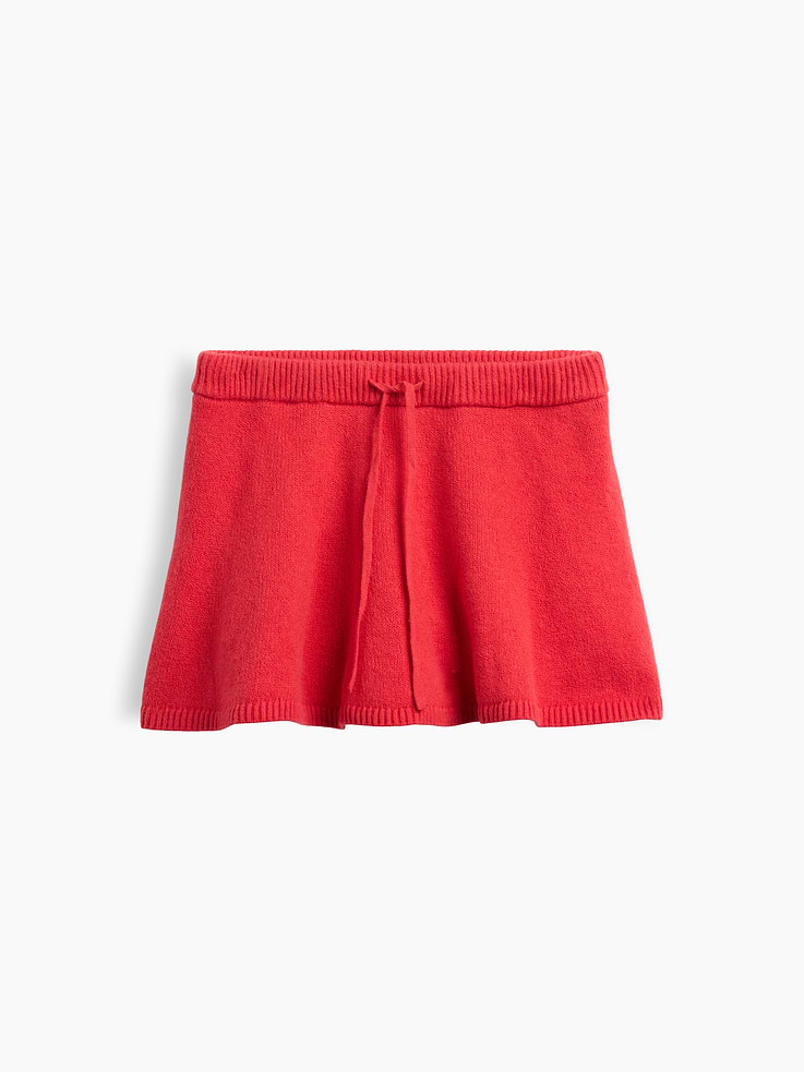 Image 1 de 3, Tricot en mélange de coton ultra-doux., Taille élastique à cordon de serrage., Jupe ample à faire virevolter., Short intégré., Produit #1181614