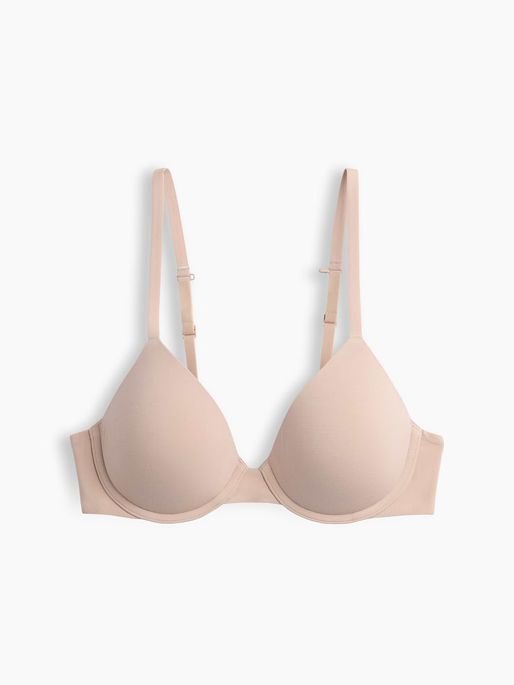 Image 1 of 3, A foundation of comfort — made exceptionally soft., Soft, lightweight stretch modal T-shirt bra., V-neck., Adjustable spaghetti straps., Adjustable hook-and-eye back closures at back., Shop more SoftMade Modal ., Product #909166