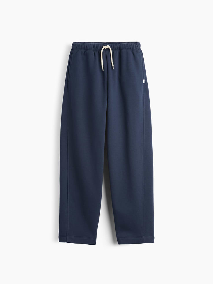 Image 1 of 5, Our softer than soft sweats. Brushed on the inside. Smooth on the outside. Made so that no two are alike., Soft cotton-blend fleece easy pull-on barrel sweatpants. In a relaxed fit., Elasticized waist with drawcords., Side on-seam pockets., Twisted front seams., Certain styles have side graphics., Made with 52% Protocol cotton verified by the U.S. Cotton Trust Protocol, a program which works with farms committed to improving their environmental footprint by minimizing water usage and improving soil health (Claim No. 10127)., Made with 23% recycled polyester. Compared to virgin materials, using recycled materials helps reduce resource use and waste., Product #911944