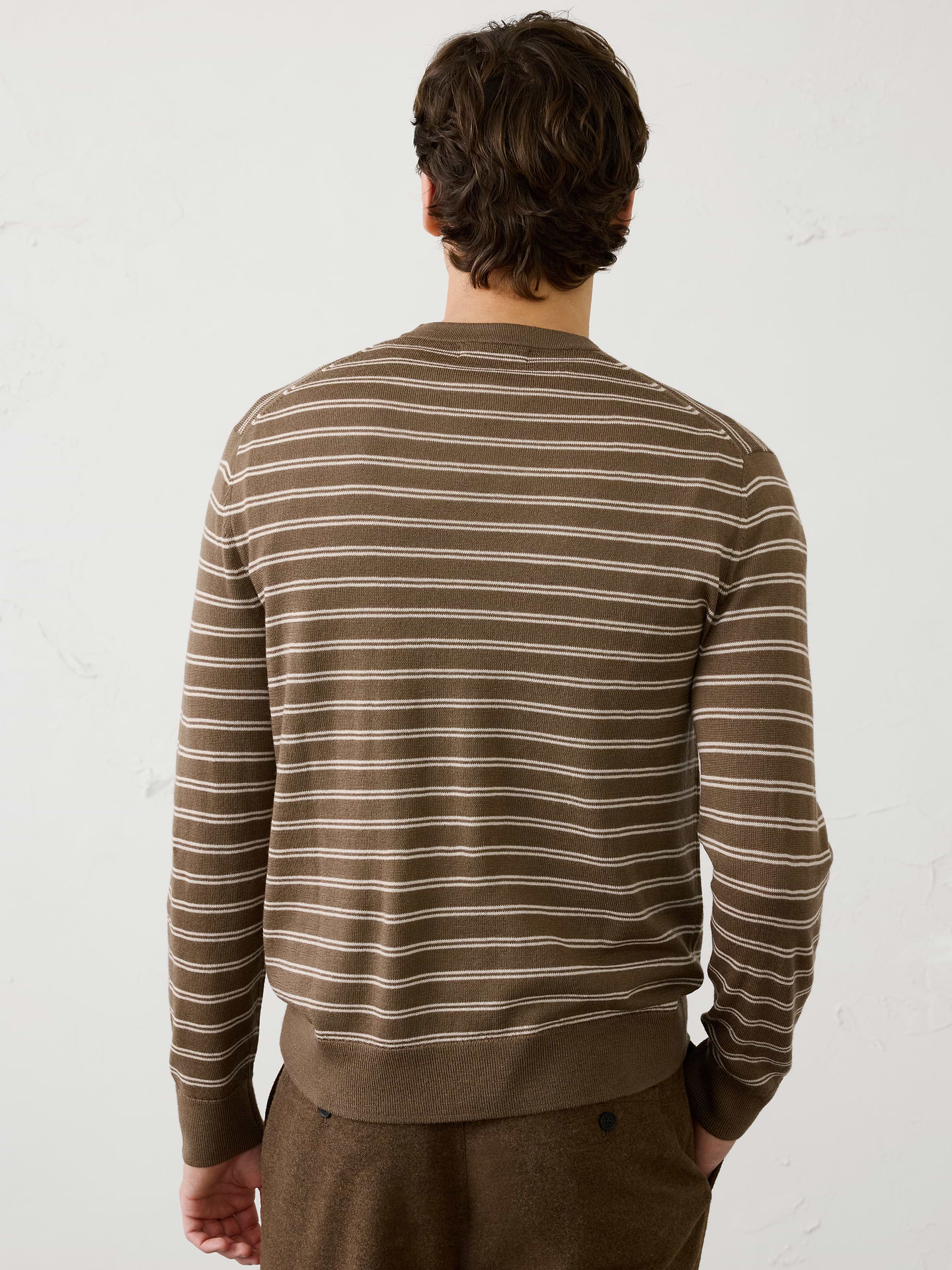 Image 2 of 8, Merino Wool Striped Sweater