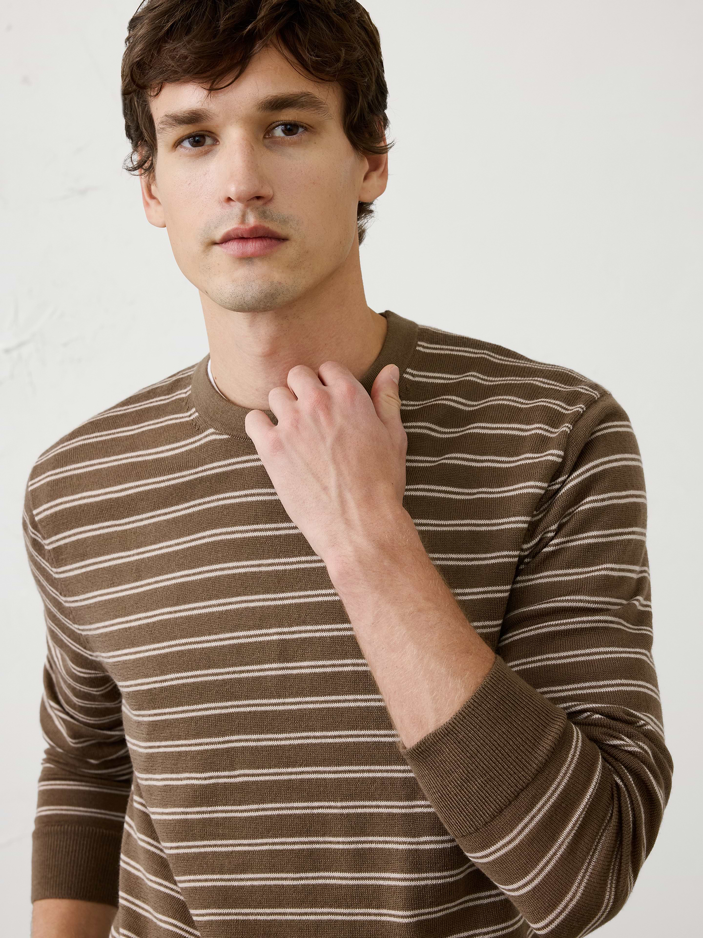 Image 3 of 8, Merino Wool Striped Sweater