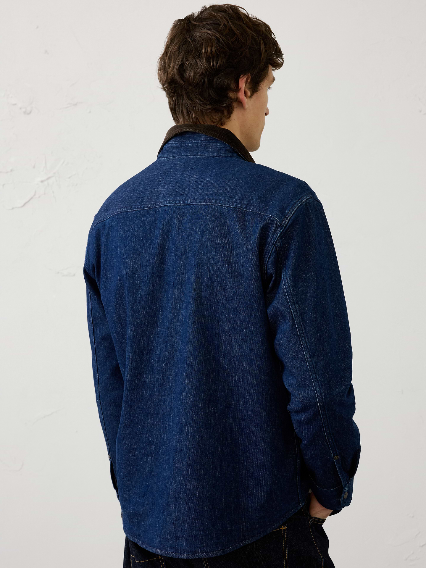 Image 2 of 3, Denim Flannel-Lined Shirt Jacket