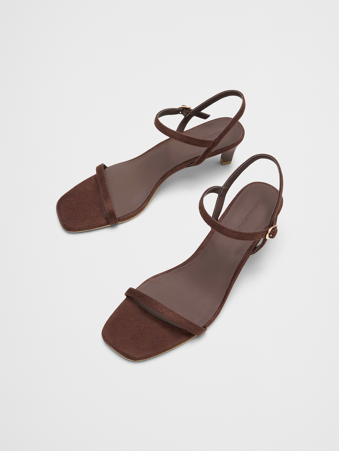 Image 2 of 3, Vegan Leather Kitten Heel Sandal