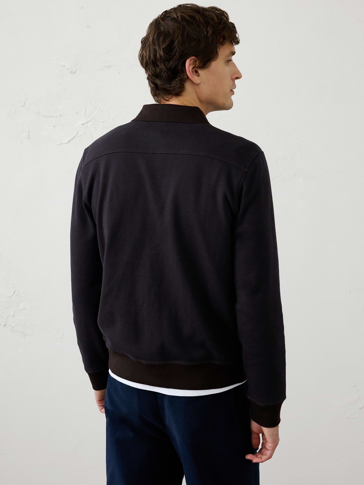 Image 2 of 3, Herringbone Knit Polo Cardigan