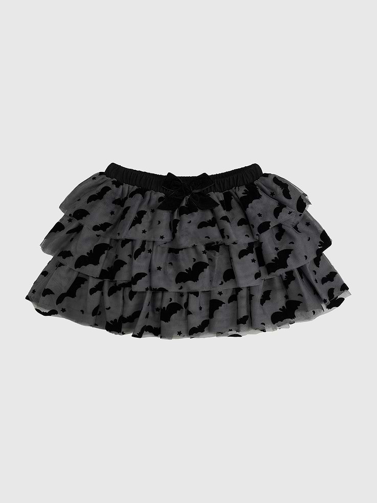 Image number 1 showing, Sweet Wink Flocked Bats Halloween Bow Tiered Tutu