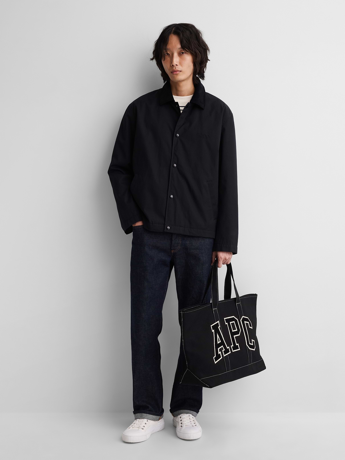 Image 2 of 4, Gap × A.P.C. Logo Tote Bag