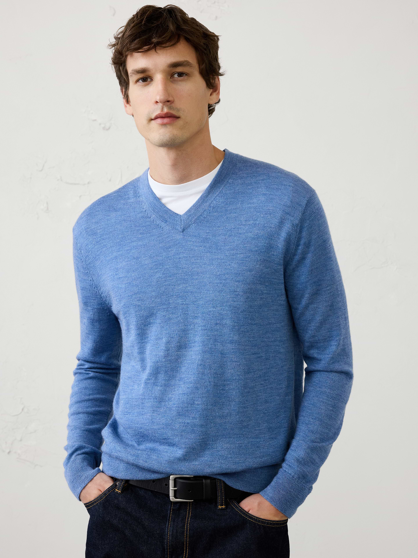 Image number 1 showing, Merino Wool V-Neck Sweater