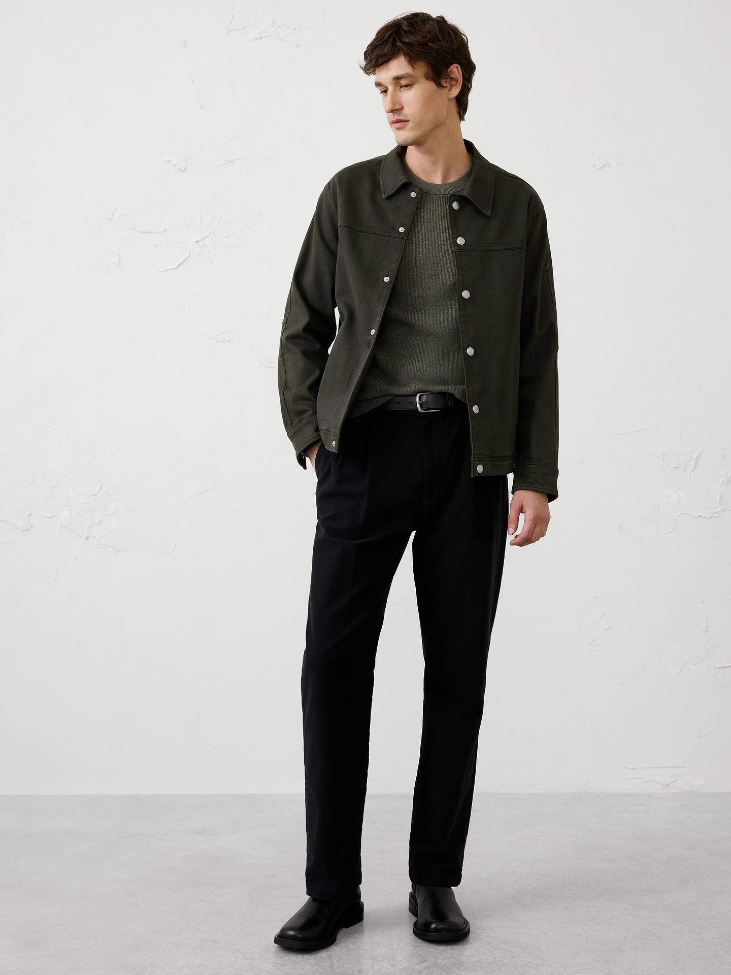 Image 3 of 3, Vegan Suede Patch Sweater