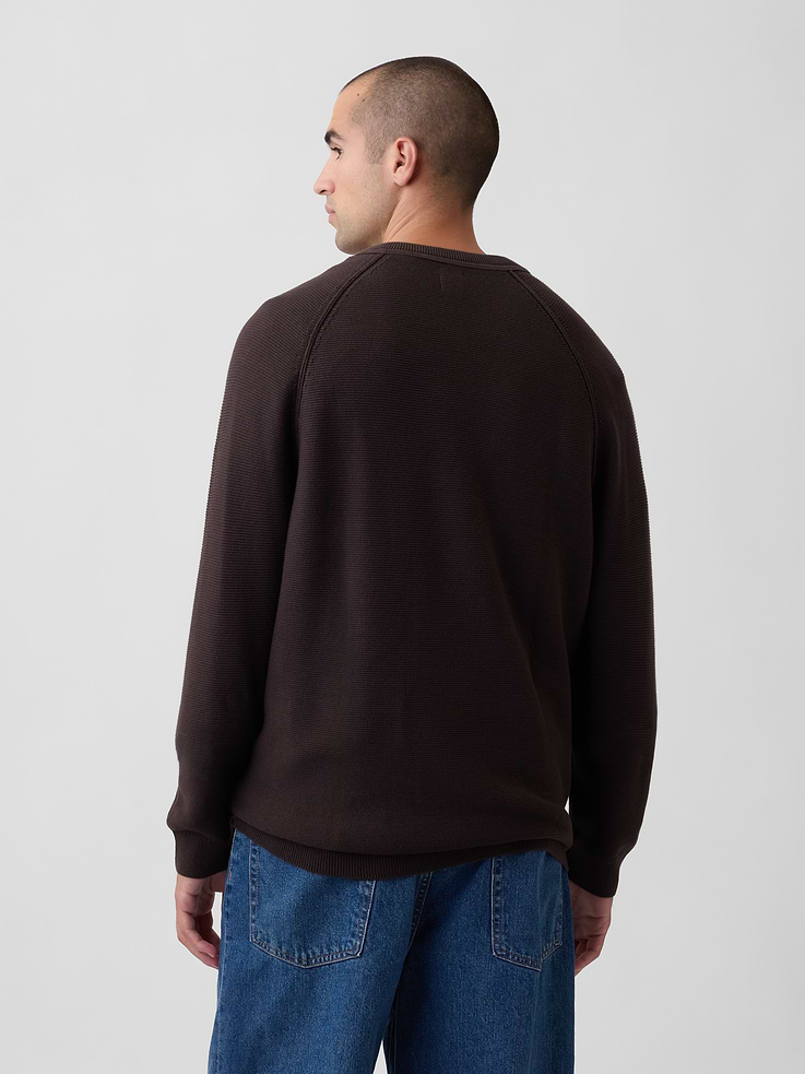 Image 2 of 5, Garter-Stitch Crewneck Sweater